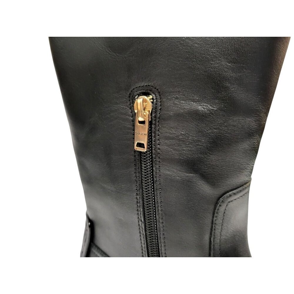 Coach Lilli Tall Riding Boots Leather Knee High Lug Sole - Picture 9 of 16